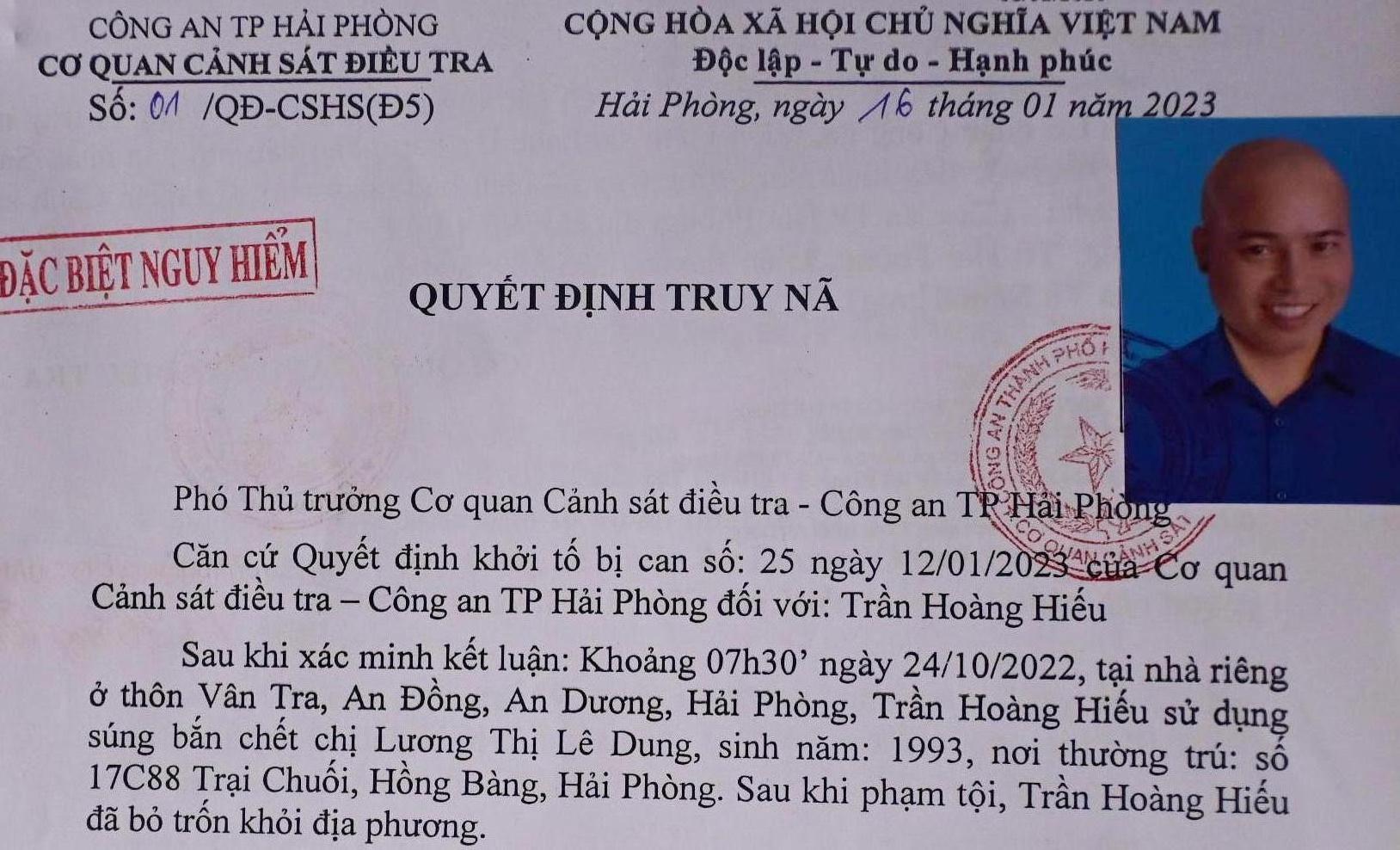 Thông báo truy nã đối tượng đặc biệt nguy hiểm
